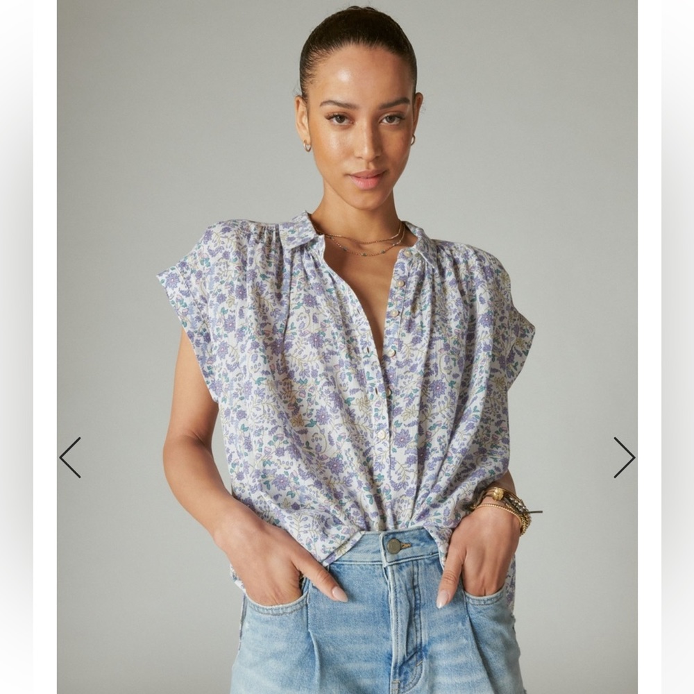 Printed Floral Shirt/Blouse - Lucky Brand